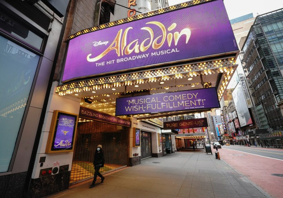 A view of the Broadway show Aladdin in New York City USA during coronavirus pandemic on April 27, 2020. (Photo by John Nacion/NurPhoto)